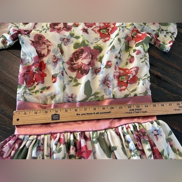 Vintage Housewife Handmade 1950's Inspired Floral Dress Modest Summer Spring - Picture 4 of 8